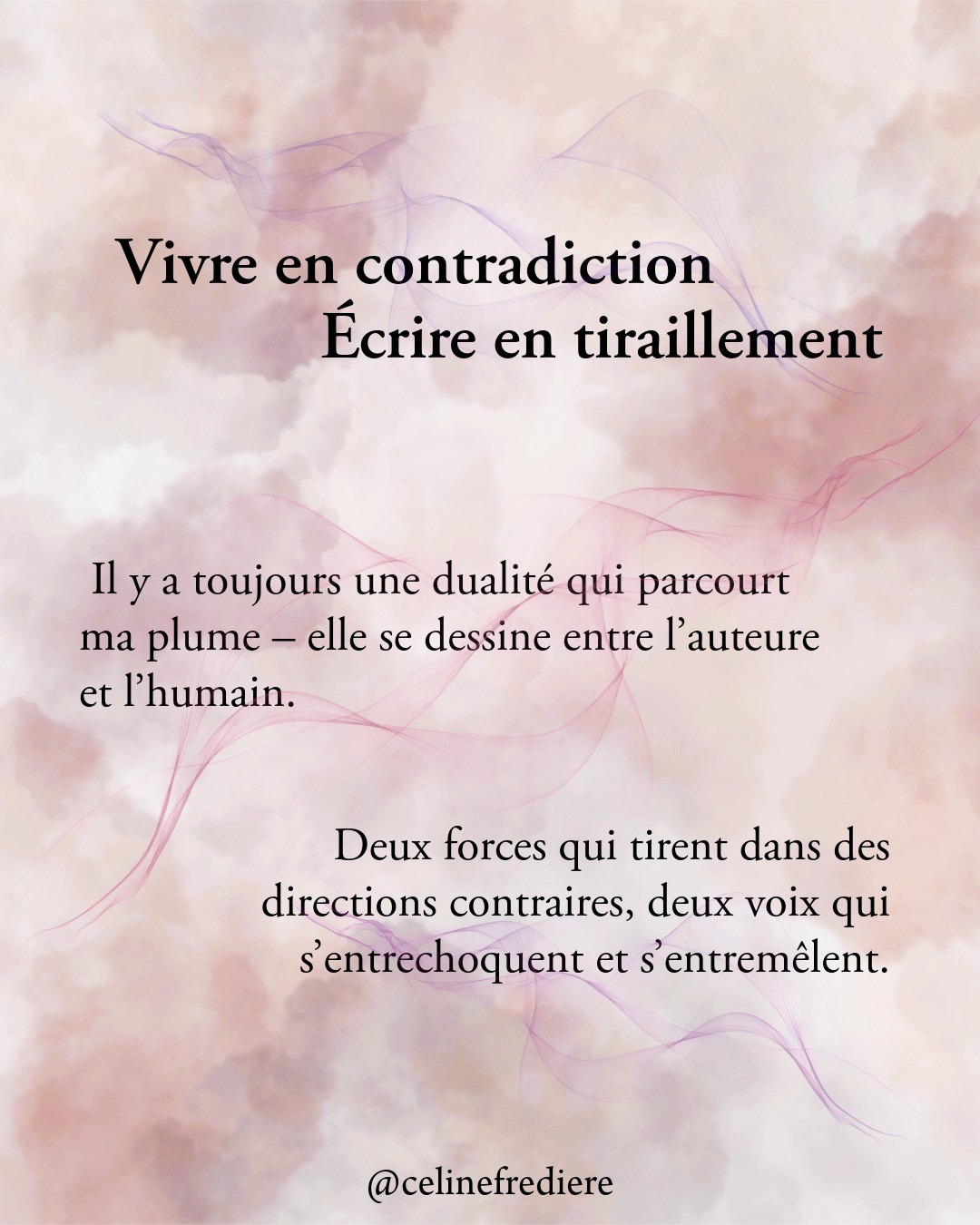 Vivre en contradiction, écrire en tiraillement.